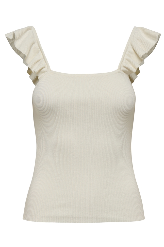 JDYNANNA S/L SQUARE NECK FRILL TOP 15351809 CLOUD DANCER